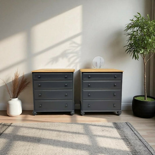 Stunning Oak Priory Chest Of Drawers Vintage
