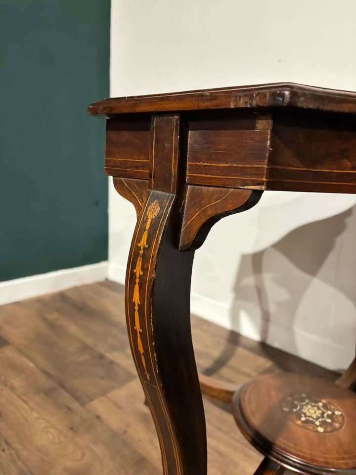 Edwardian Rosewood Inlaid Window Table