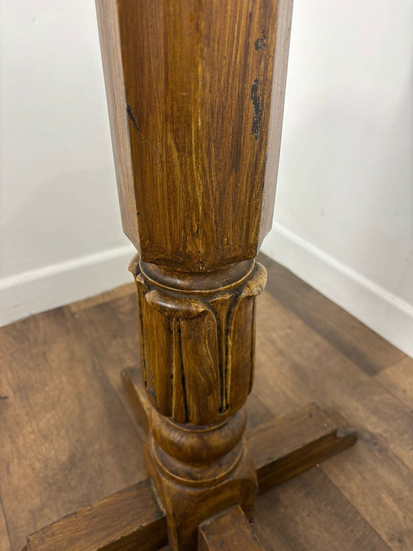 Vintage Oak Torchère / Plant Stand