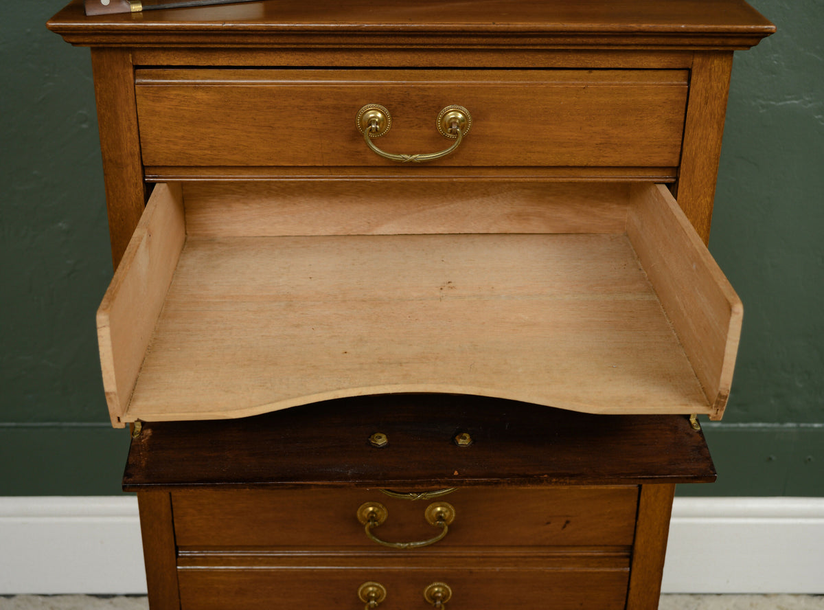 Mahogany Sheet Music Cabinet with Drop Down Front Drawers