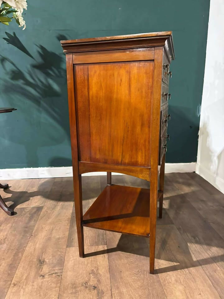 Edwardian Inlaid Mahogany Music Cabinetb