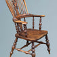 High Back Elm Broad Arm Windsor Chair