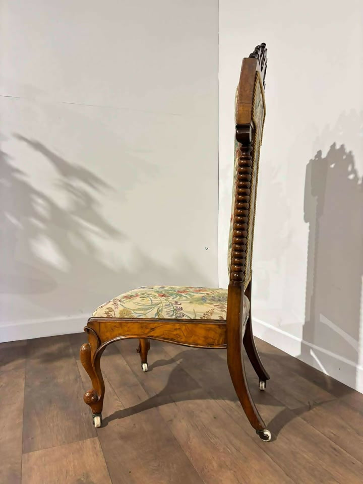 Victorian Walnut Prie-Dieu with Tapestry Upholstery Circa: 1870
