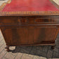 Large Vintage Mahogany Twin Pedestal Desk, Splits Into 3 Pieces For Easy Transportation