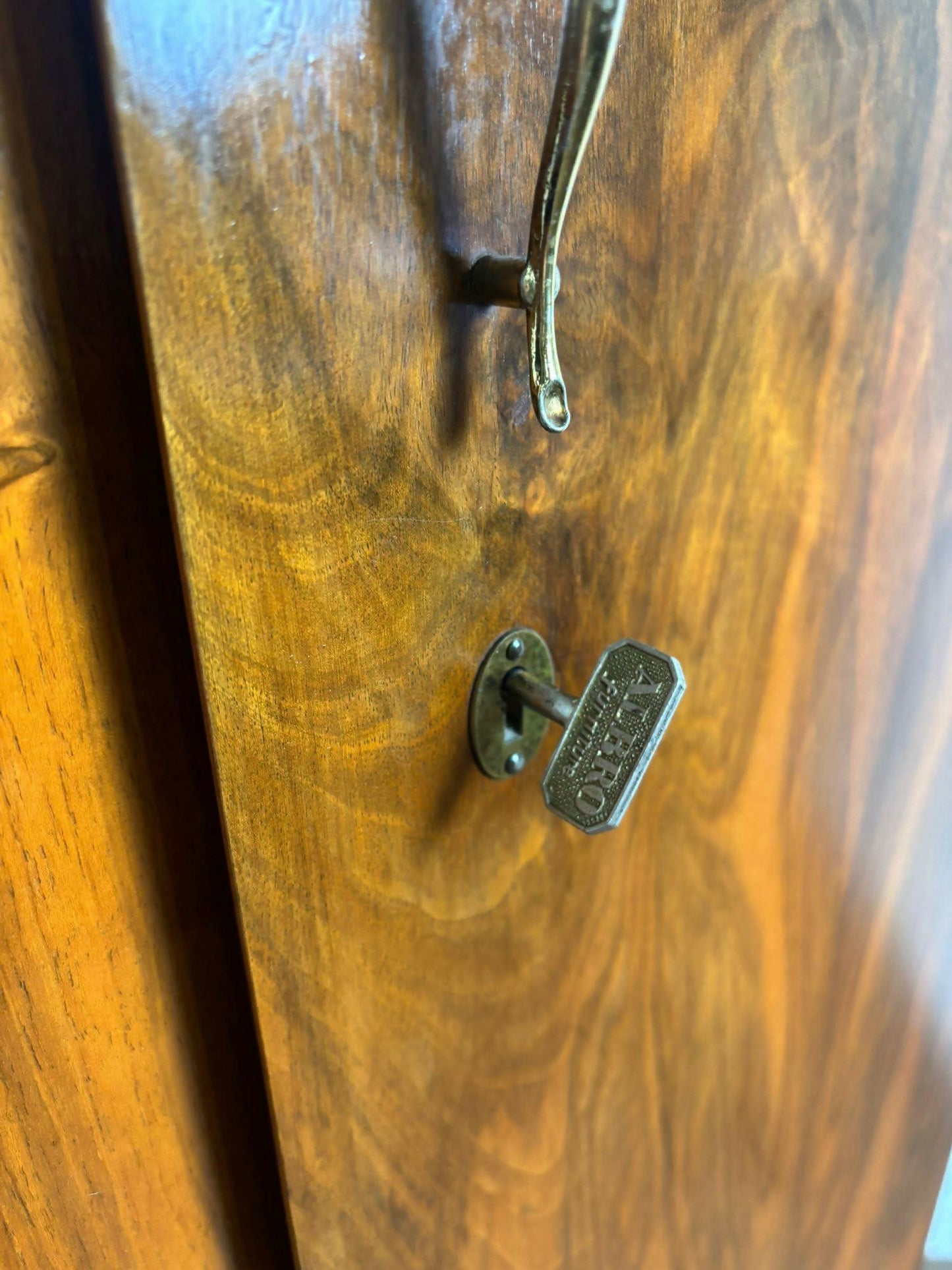 1950's Vintage Walnut Gents Wardrobe