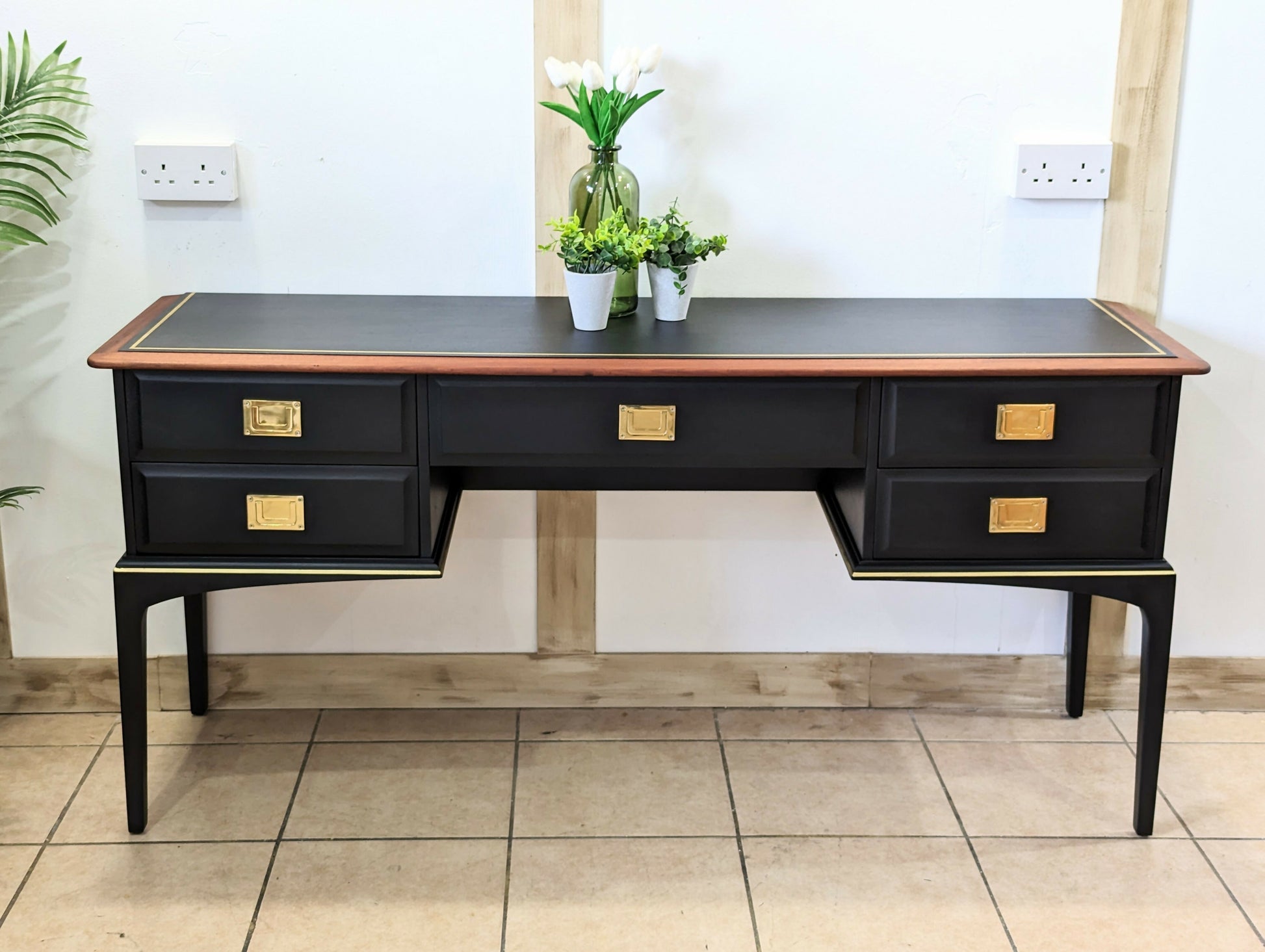 Stag minstrel black/ gold dressing table/desk painted to order Upcite Stag minstrel black/ gold dressing table/desk painted to order Upcite