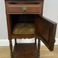 Bedside Table Antique French Style Marble Top Oak Cabinet Nightstand LOT 6246