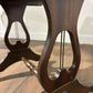 Vintage Mahogany Drop-Leaf Coffee Table with Tooled Leather Top