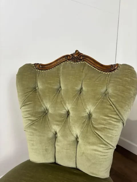 Pair Of Reproduction Upholstered Bedroom Chairs