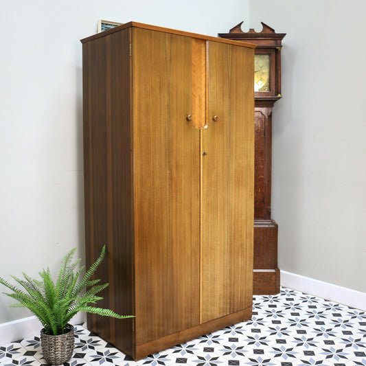 Uniflex Gents Double Fitted Wardrobe in Walnut Retro Mid Century