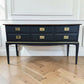 Stag minstrel black gold console table/ mid century modern vintage sideboard