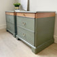 Pair of Hand-Painted Green Stag Bedside Tables | Vintage Wooden Cabinets | Professionally Restored Furniture