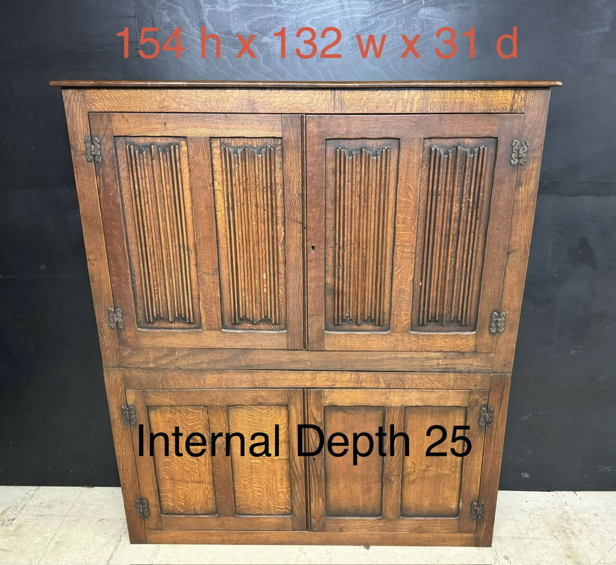 Narrow Oak Hall Cupboard