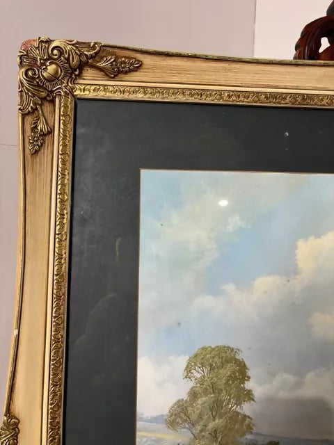 Large Framed Don Vaughan Country Harvest Scene Print