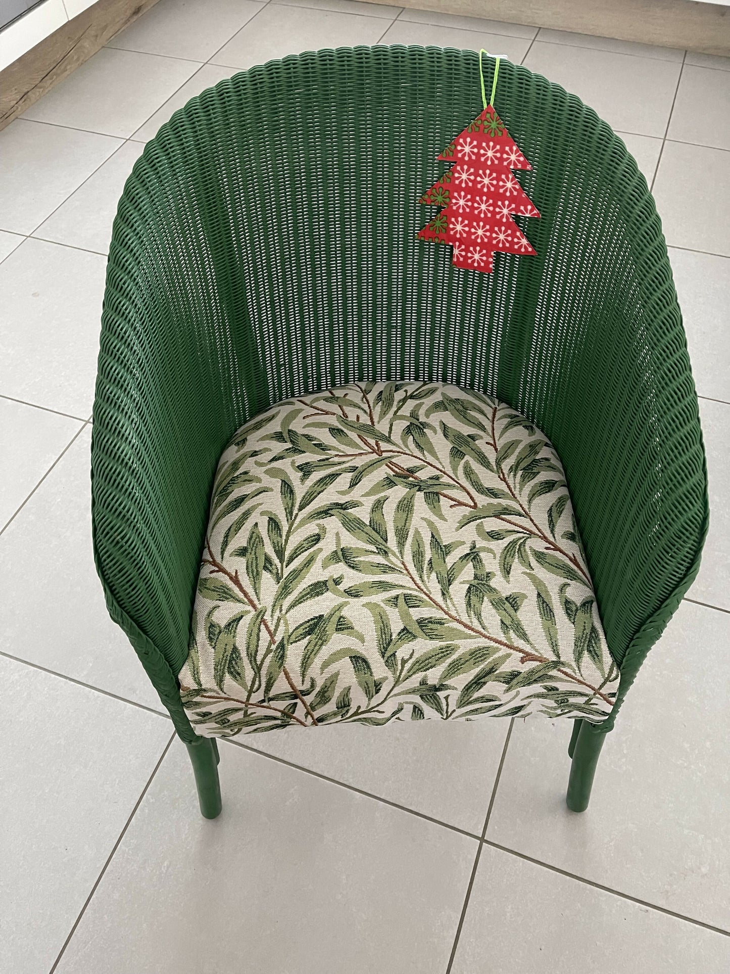 Lush Lusty Lloyd loom 1957 repainted and reupholstered occasional chair