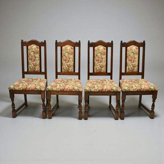 4 Old Charm Dining Chairs Lancaster Oak Tudor Brown Finish FREE UK Delivery*