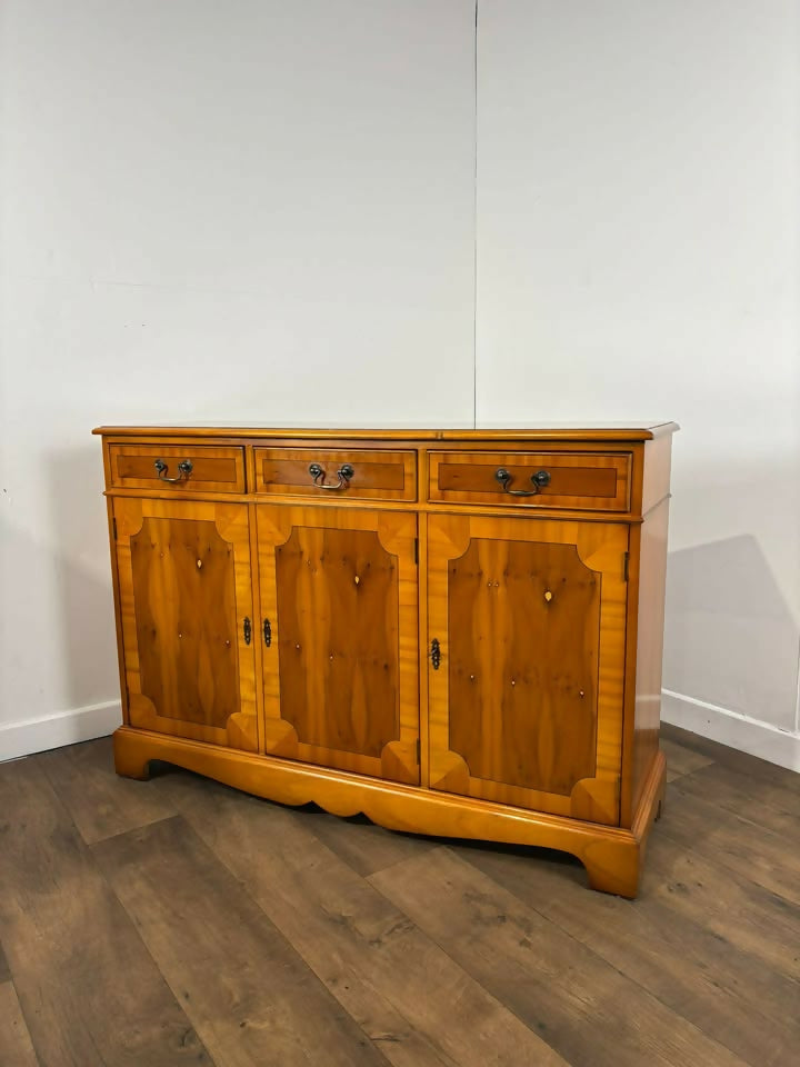 Reproduction Yew Wood Sideboard