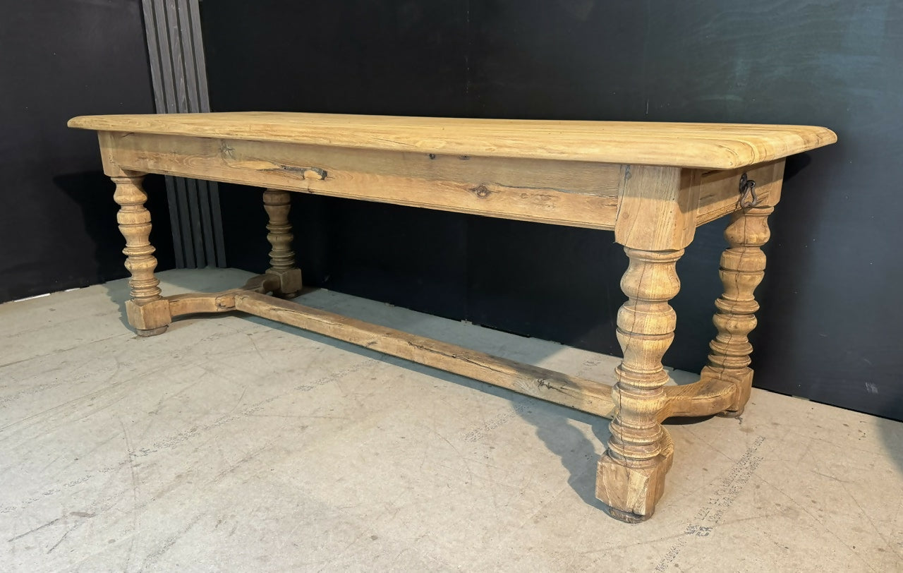 French Oak Farmehouse Dining Table with 2 Drawers