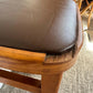 Mid century retro vintage stools wood vinyl brown