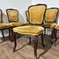 Vintage Set Of Six French Mahogany Framed Dining Chairs