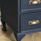Vintage art deco Navy blue tallboy chest of drawers