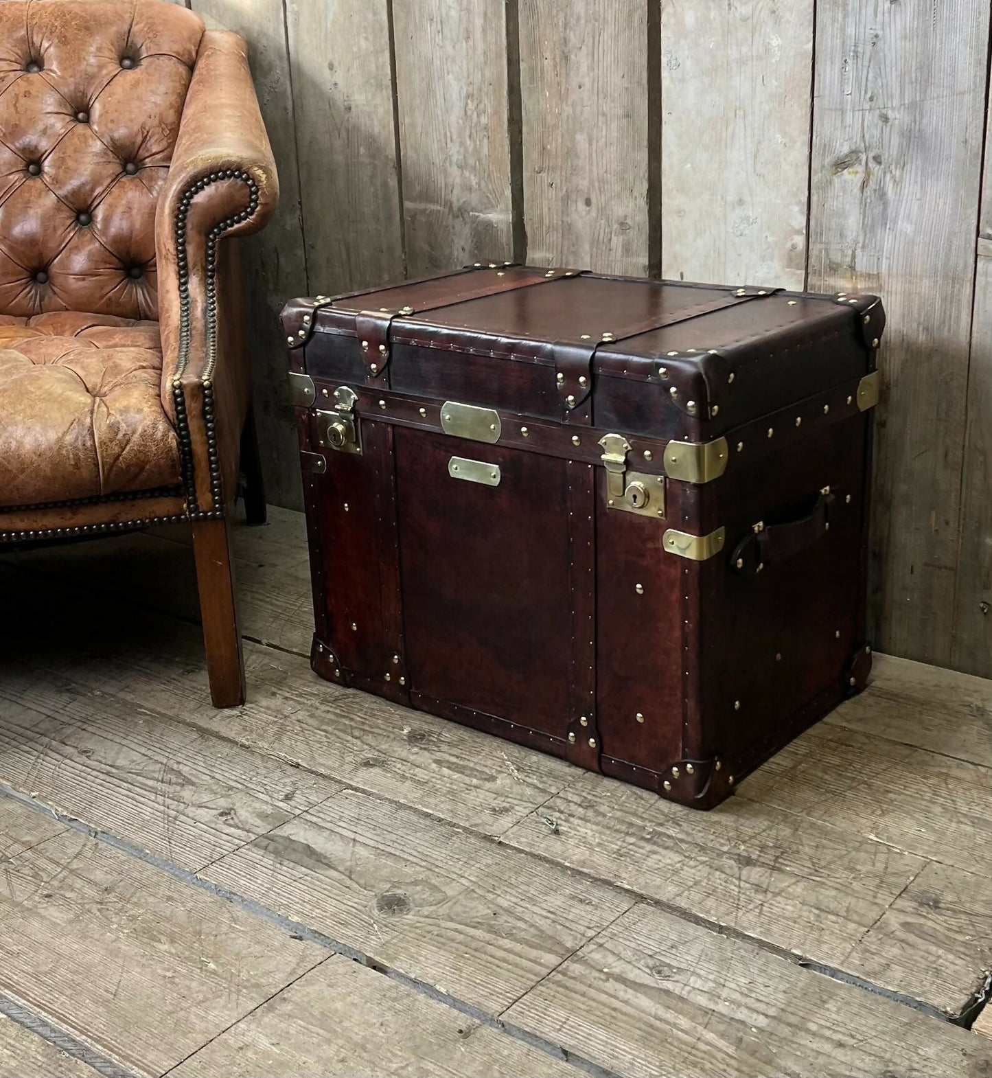 Luxury Hand Dyed Leather Campaign Chest