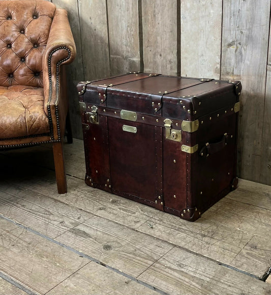 Luxury Hand Dyed Leather Campaign Chest