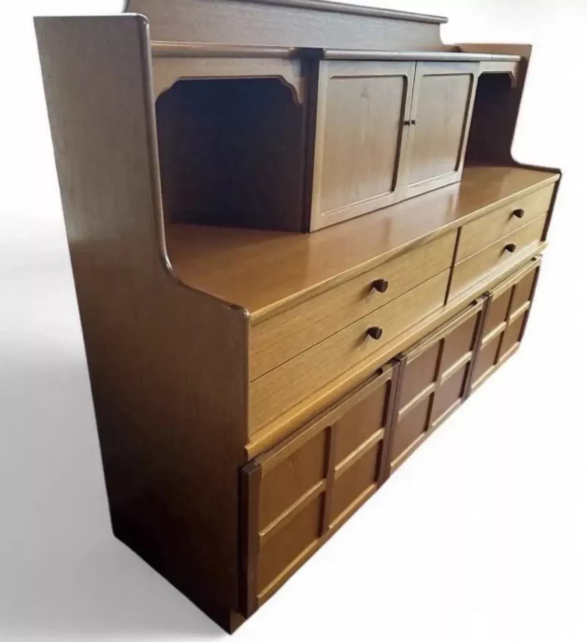 Nathan Squares Teak Sideboard Mid Century Wall Unit Vinyl Storage Drinks Cabinet UK