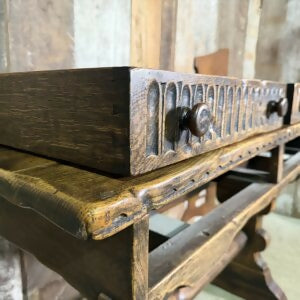 Vintage Solid Oak Monastic Console / Side Desk Table by Nigel Rupert Griffiths