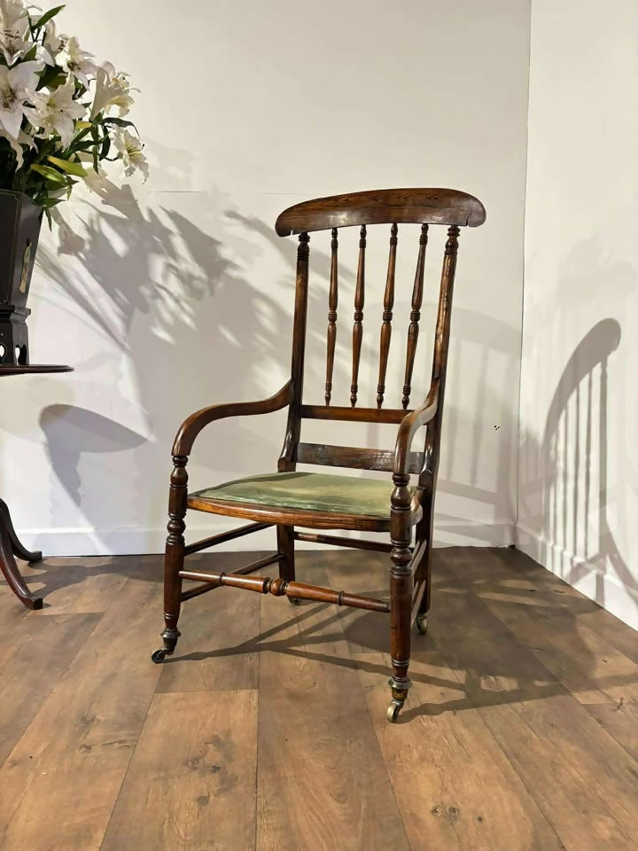 Edwardian Beech Armchair With Faux Rosewood Finish