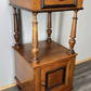 Bedside Table Antique French Style Marble Top Walnut Cupboard Cabinet LOT 4043