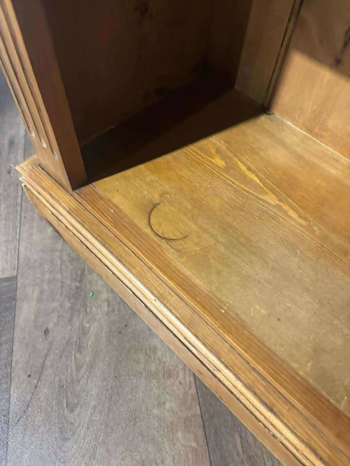 Large Contemporary Stripped Pine Open Bookcase