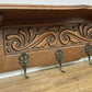 Coat Rack Vintage French Oak Wall Mounted 5 Hooks Carved Rack Hanger LOT 6302