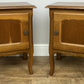 Pair of Bedside Tables Vintage French Louis Oak Nightstands Cabinets LOT 6226