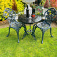 Grey Vintage Cast Iron and Marble Garden Furniture Patio Set