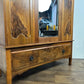 Edwardian Walnut Single Door Mirrored Wardrobe with Carved Panels