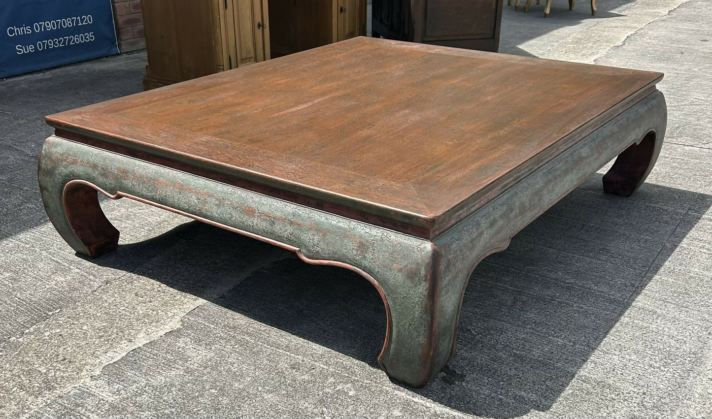 Monumental Quality Oriental Chinese Ming Style Heavy Designer Low Coffee Table