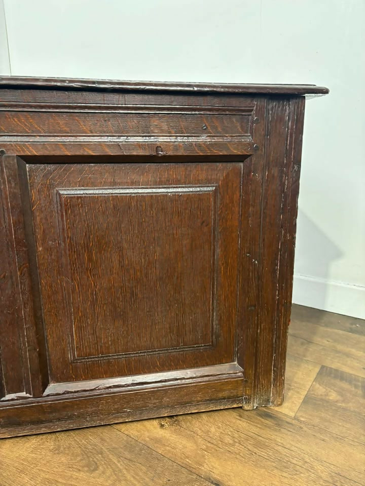 Georgian Oak Three Panel Coffer with Initials ‘MH’