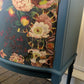 Strongbow Vintage Sideboard Dresser Painted Upcycled Dark Teal Floral Snake Print Commission Piece