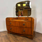 Vintage Walnut Veneered Dressing Table with Removable Mirror