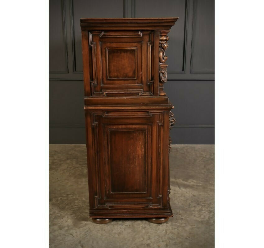 19th Century Walnut & Mother Of Pearl Inlaid Gothic Dresser