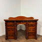 Victorian Scottish Flame Mahogany Pedestal Desk
