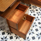 G Plan Librenza Tola Black Dressing Table 1950s with Triple Mirrors
