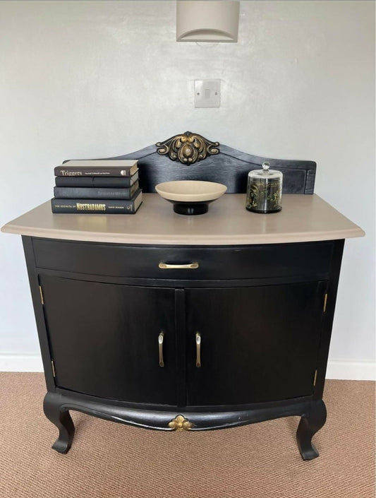 Stunning Upcycled Black Hand Painted Cabinet with Drawer