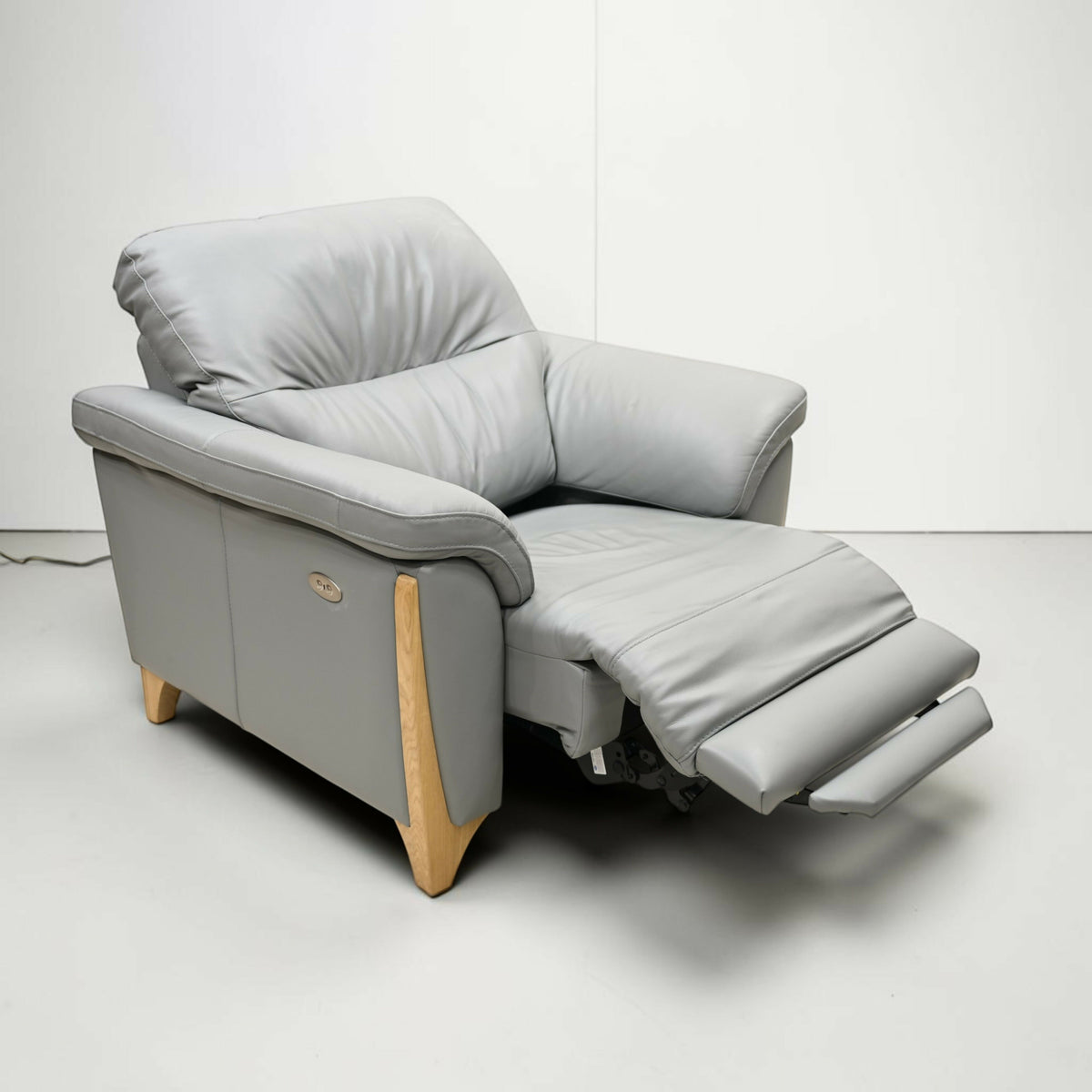 Ercol Electric Reclining Armchair From Grey Leather Enna Range FREE UK Delivery*
