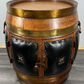 Drink Cabinet Vintage French Style Oak Brass Trim Barrel Carved Storage LOT 3900
