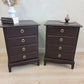 Pair of Stag Minstrel Bedside Tables Mid Century Burgundy Vintage 4 Drawer