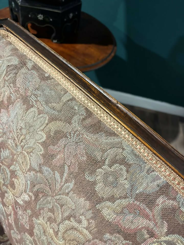 19th Century Mahogany Tapestry Upholstered Window Seat0