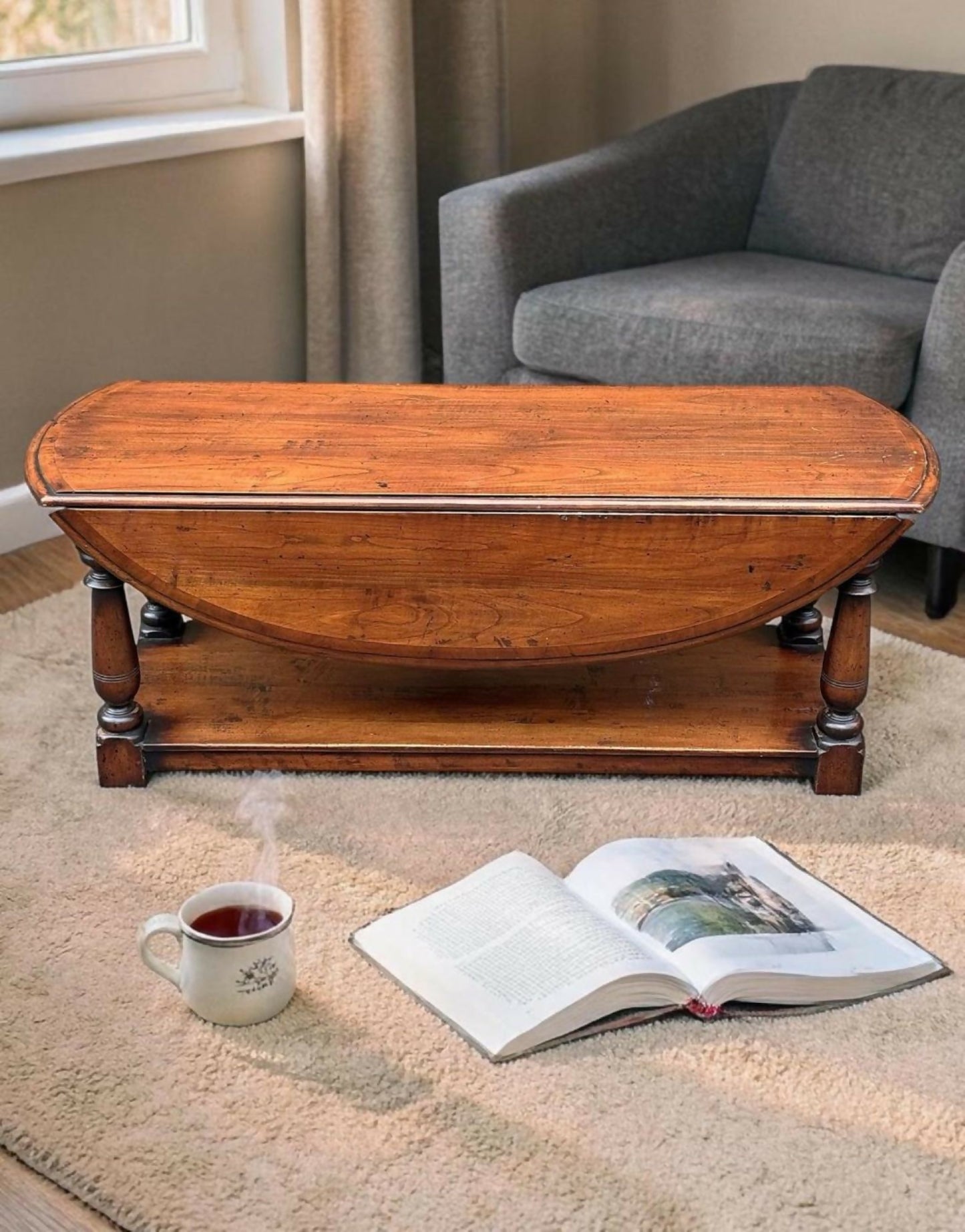 Fruitwood Cherry Drop Leaf Coffee Table