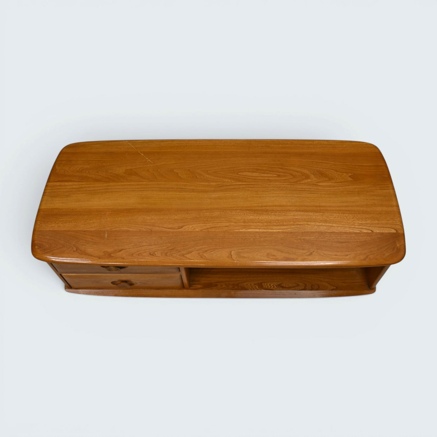 Ercol Minerva Coffee Table On Casters 2 Drawers Light Finish FREE UK Delivery